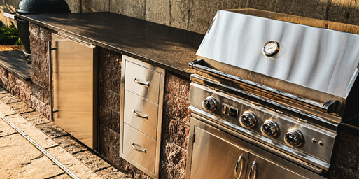 Closeup view of an outdoor kitchen