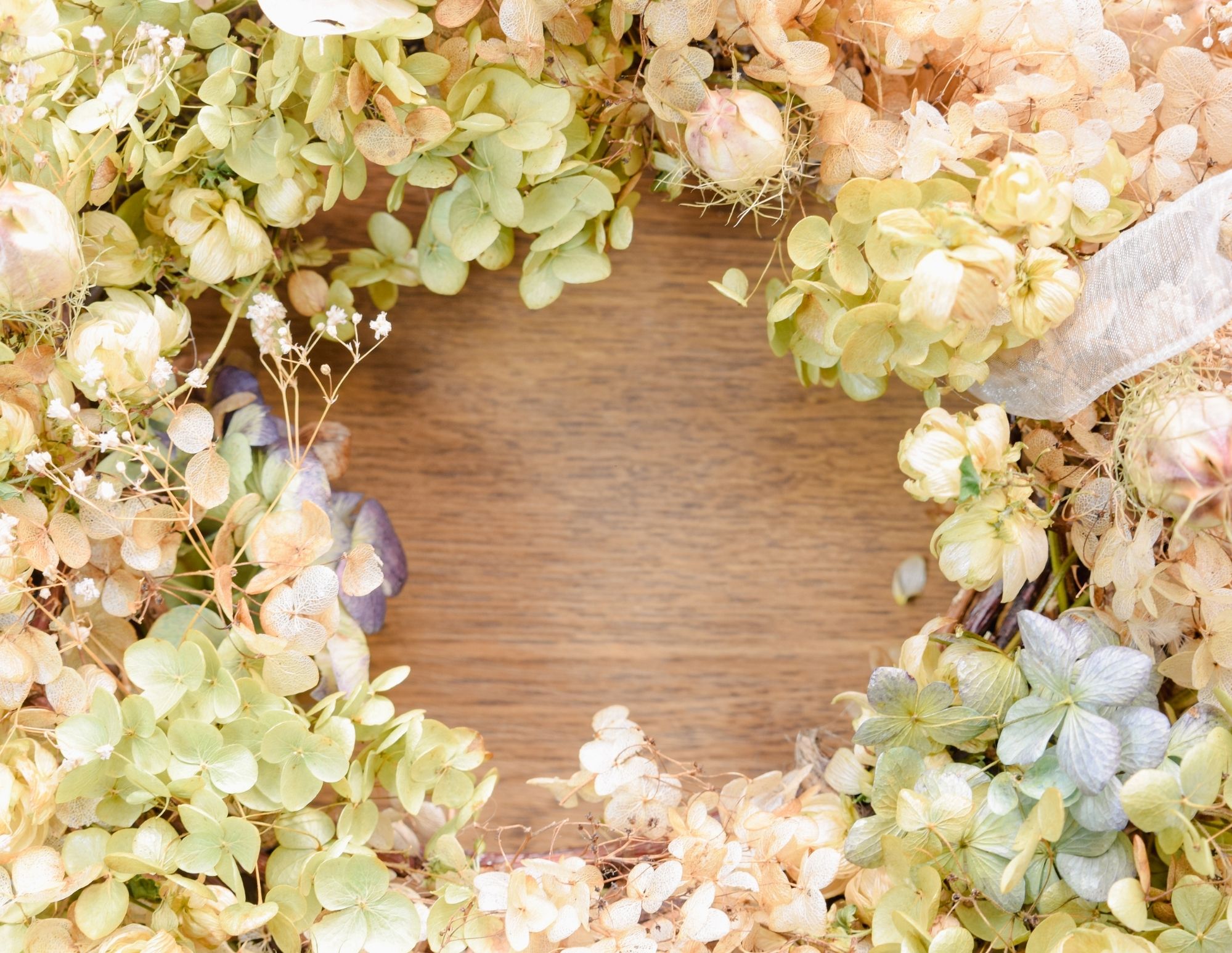 hydrangea wreath workshop in fishers